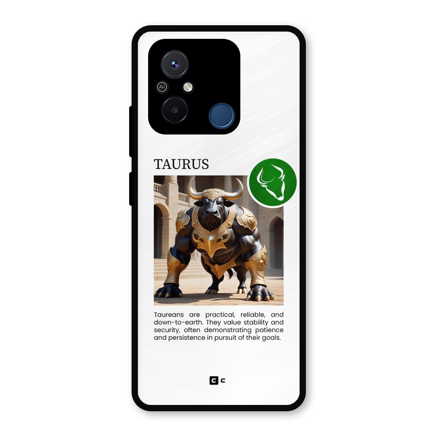 Towering Taurus Metal Back Case for Redmi 12C