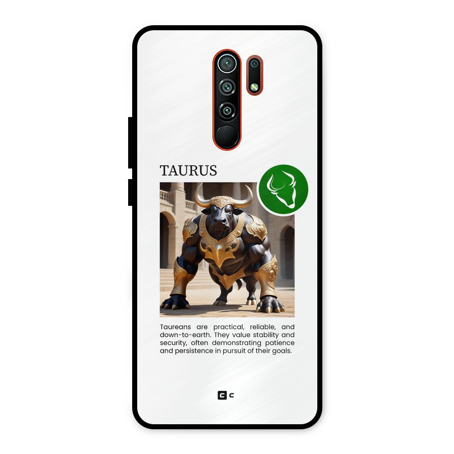 Towering Taurus Metal Back Case for Redmi 9 Prime