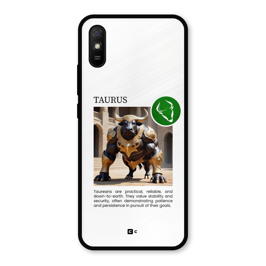 Towering Taurus Metal Back Case for Redmi 9i