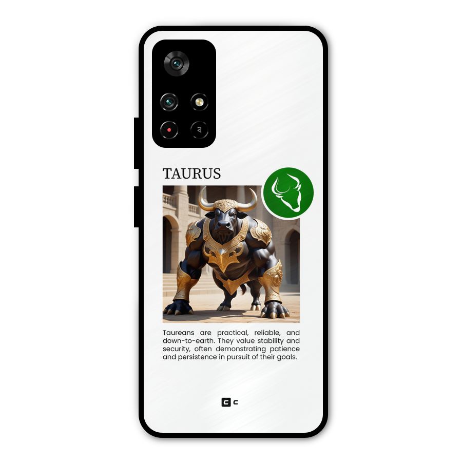Towering Taurus Metal Back Case for Redmi Note 11T 5G