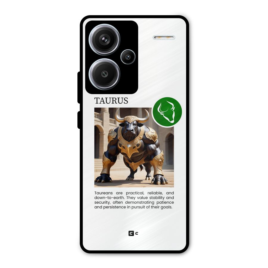Towering Taurus Metal Back Case for Redmi Note 13 Pro Plus