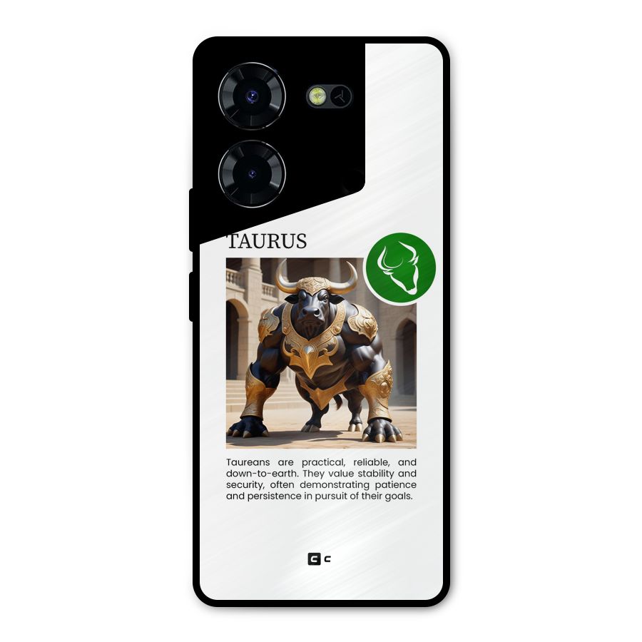 Towering Taurus Metal Back Case for Tecno Pova 5 Pro 5G