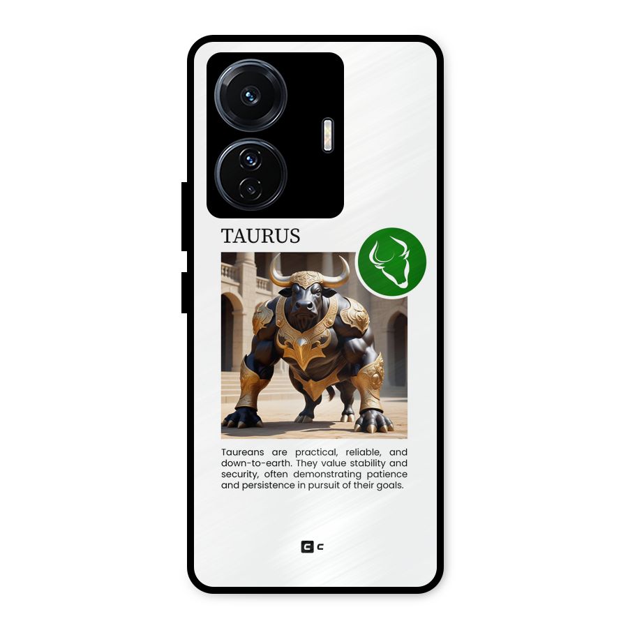 Towering Taurus Metal Back Case for Vivo T1 Pro