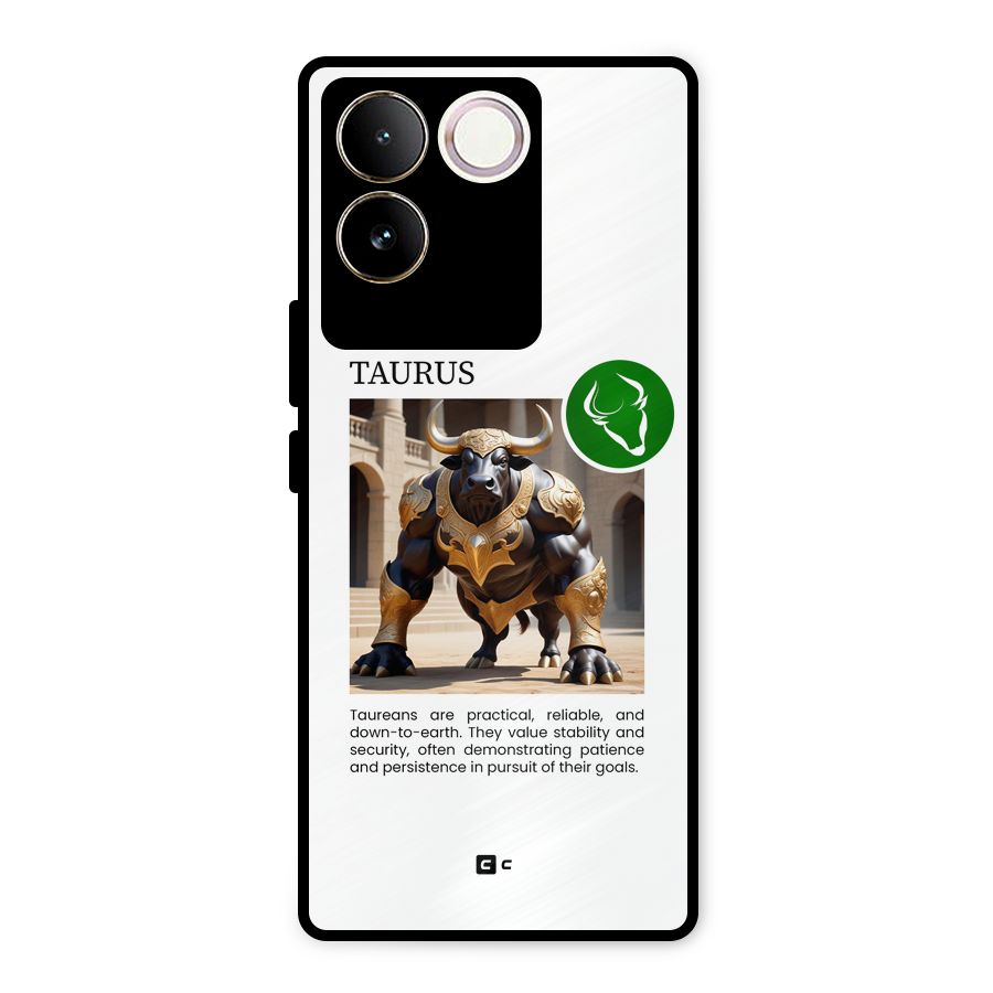 Towering Taurus Metal Back Case for Vivo T2 Pro
