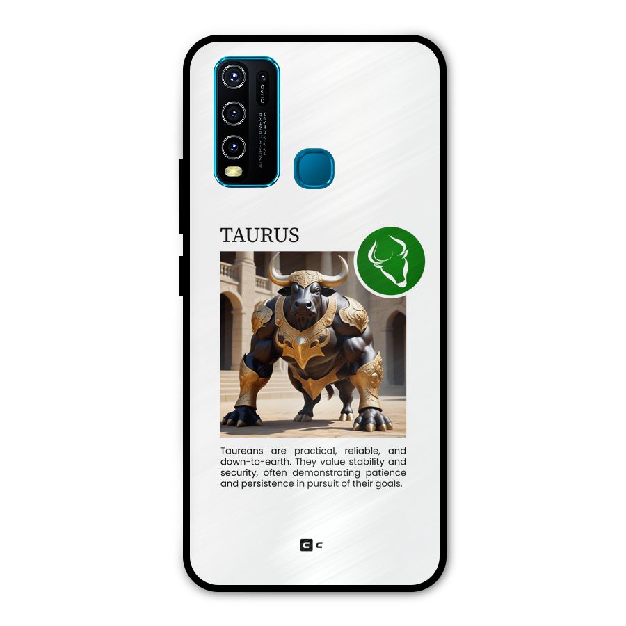 Towering Taurus Metal Back Case for Vivo Y30