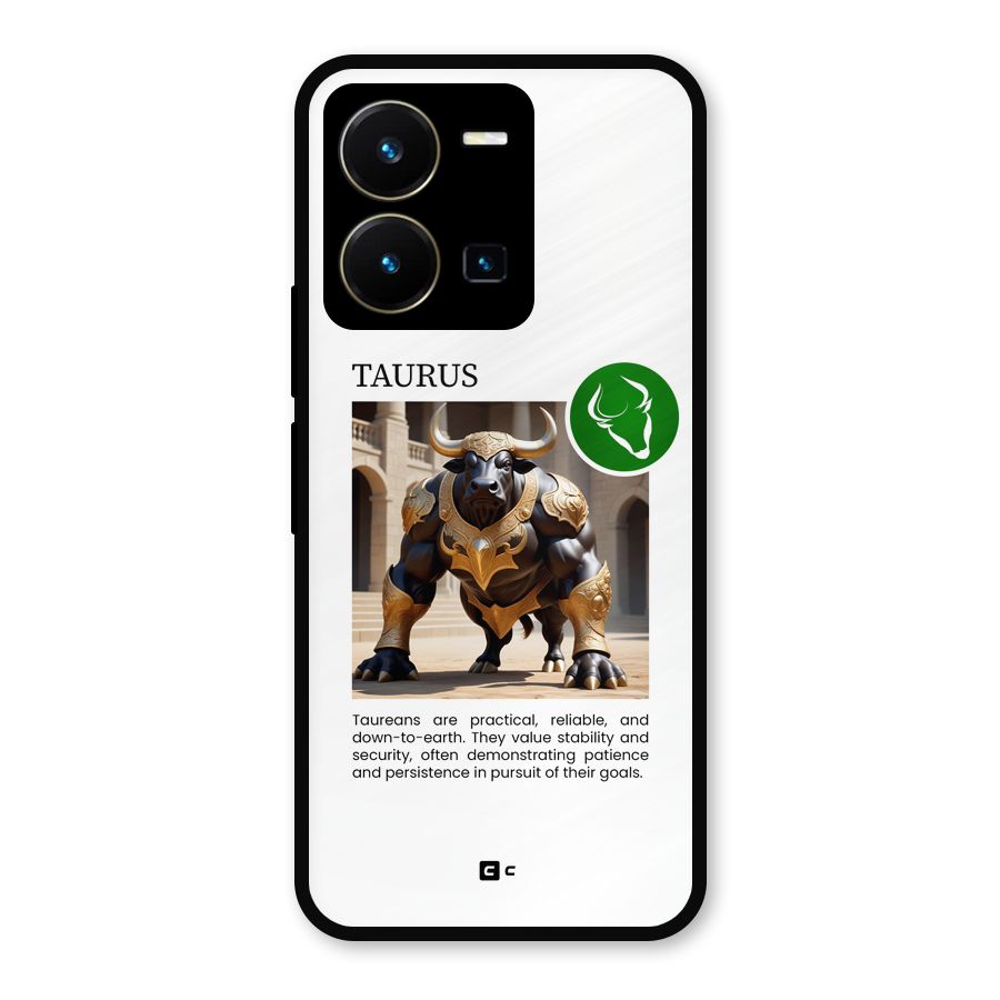 Towering Taurus Metal Back Case for Vivo Y35