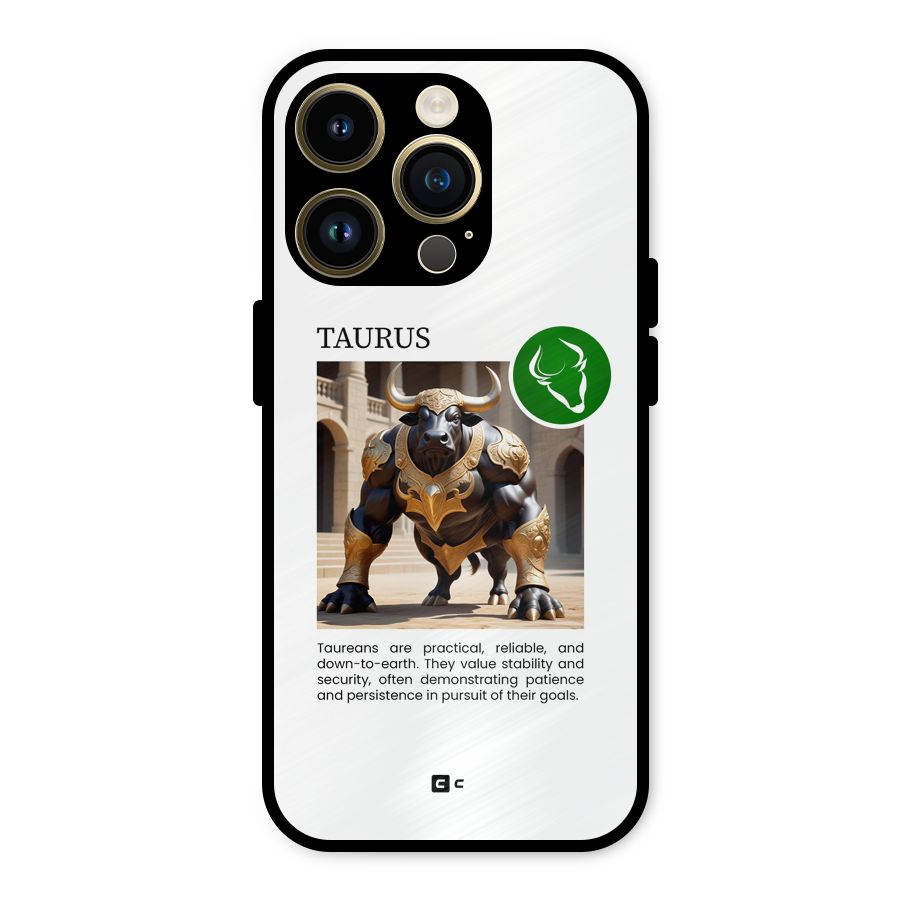 Towering Taurus Metal Back Case for iPhone 14 Pro