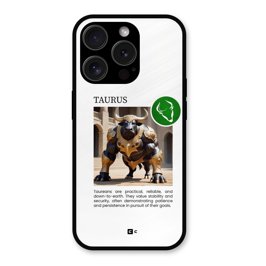 Towering Taurus Metal Back Case for iPhone 15 Pro