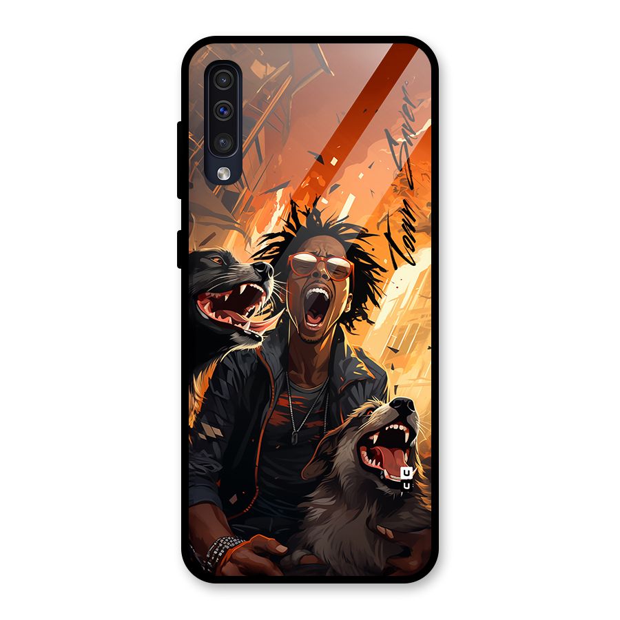 Town Saver Dogs Glass Back Case for Galaxy A30s