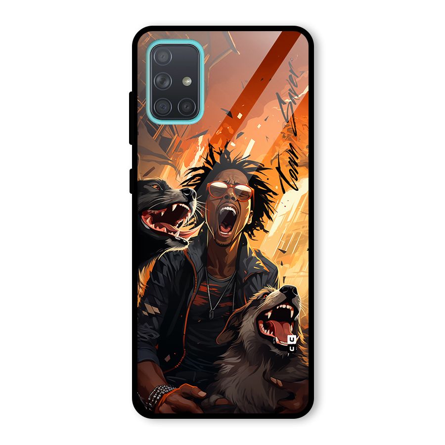 Town Saver Dogs Glass Back Case for Galaxy A71