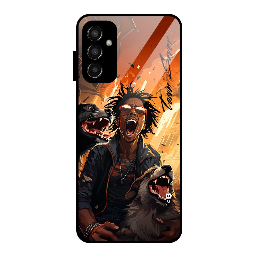 Town Saver Dogs Glass Back Case for Galaxy F13