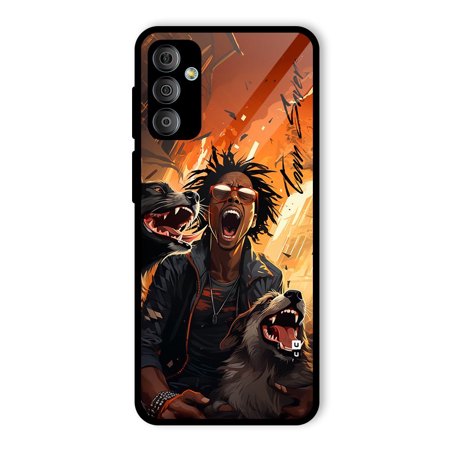 Town Saver Dogs Glass Back Case for Galaxy F23
