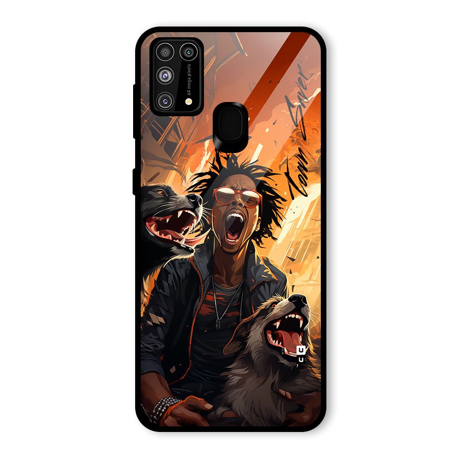 Town Saver Dogs Glass Back Case for Galaxy M31