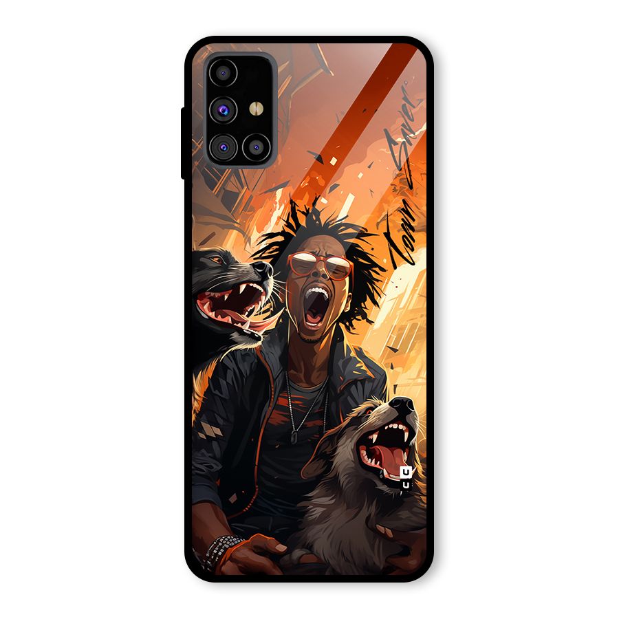 Town Saver Dogs Glass Back Case for Galaxy M31s