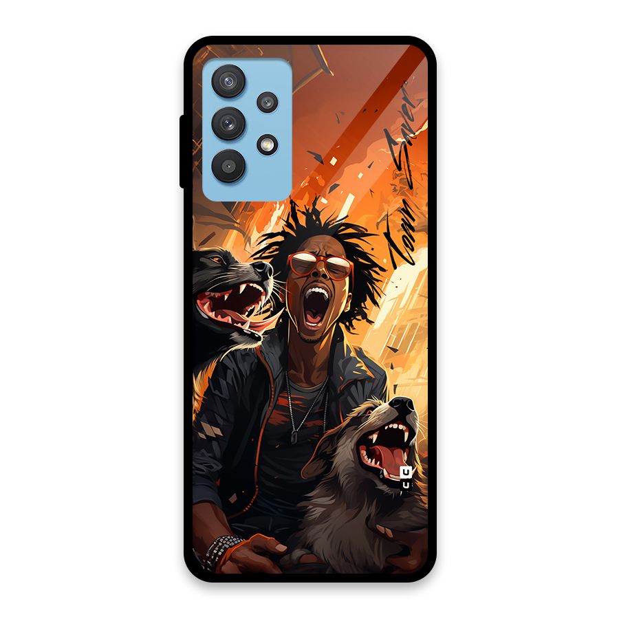 Town Saver Dogs Glass Back Case for Galaxy M32 5G