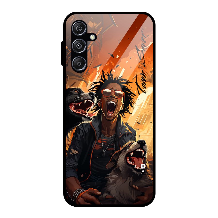 Town Saver Dogs Glass Back Case for Galaxy M34 5G