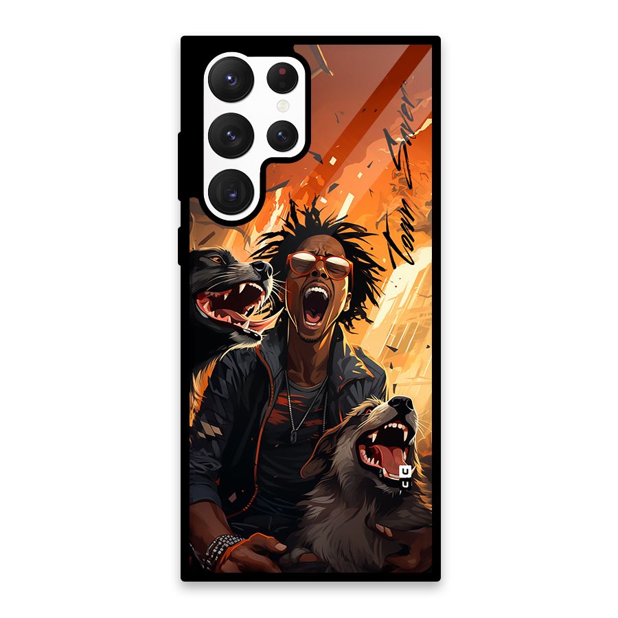 Town Saver Dogs Glass Back Case for Galaxy S22 Ultra 5G