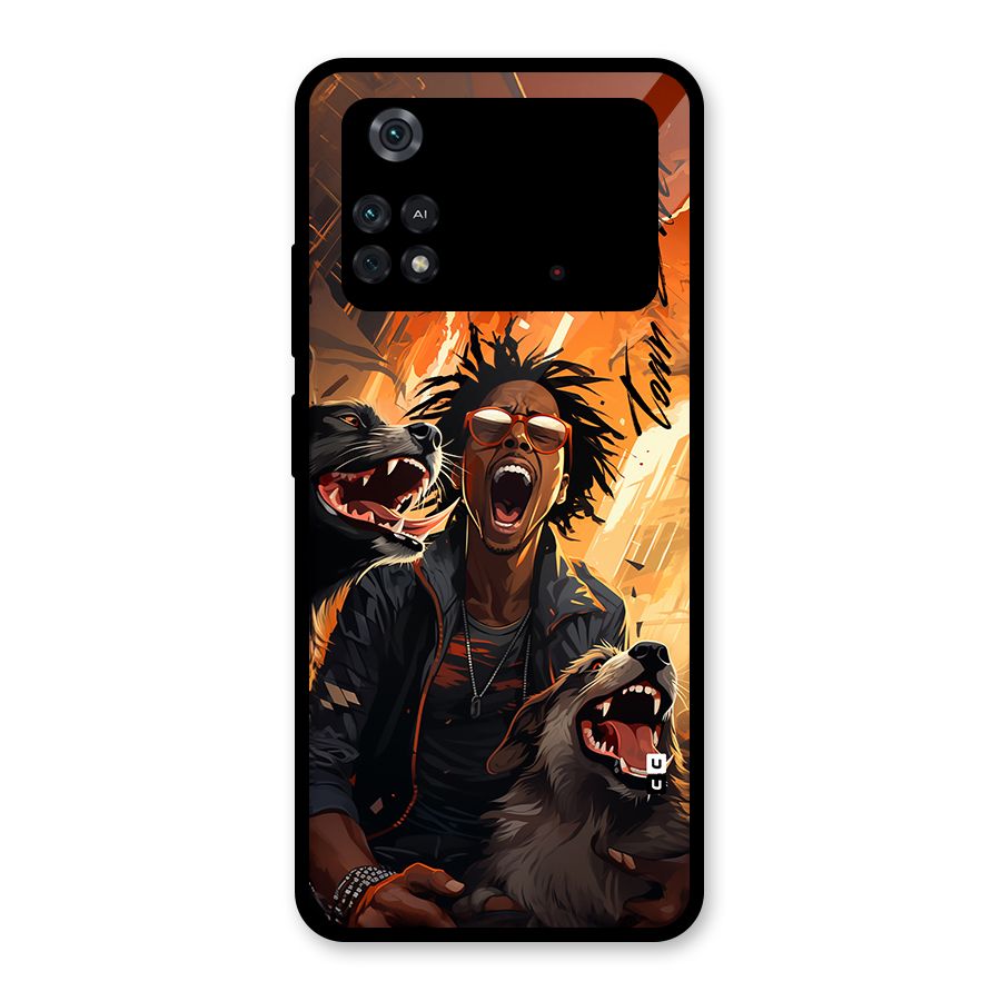 Town Saver Dogs Glass Back Case for Poco M4 Pro 4G