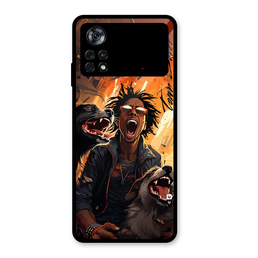 Town Saver Dogs Glass Back Case for Poco X4 Pro 5G