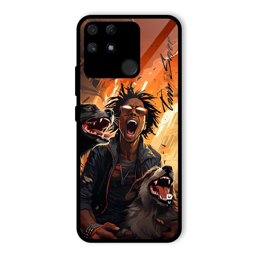 Town Saver Dogs Glass Back Case for Realme Narzo 50A