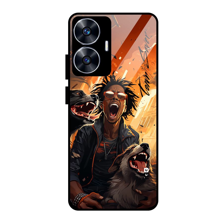 Town Saver Dogs Glass Back Case for Realme Narzo N55