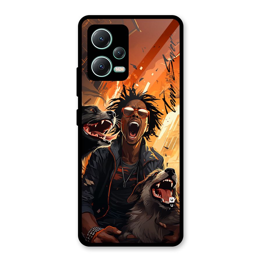 Town Saver Dogs Glass Back Case for Redmi Note 12 5G