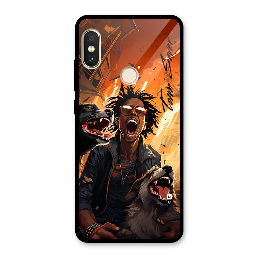 Town Saver Dogs Glass Back Case for Redmi Note 5 Pro