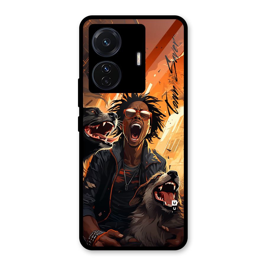 Town Saver Dogs Glass Back Case for Vivo T1 Pro