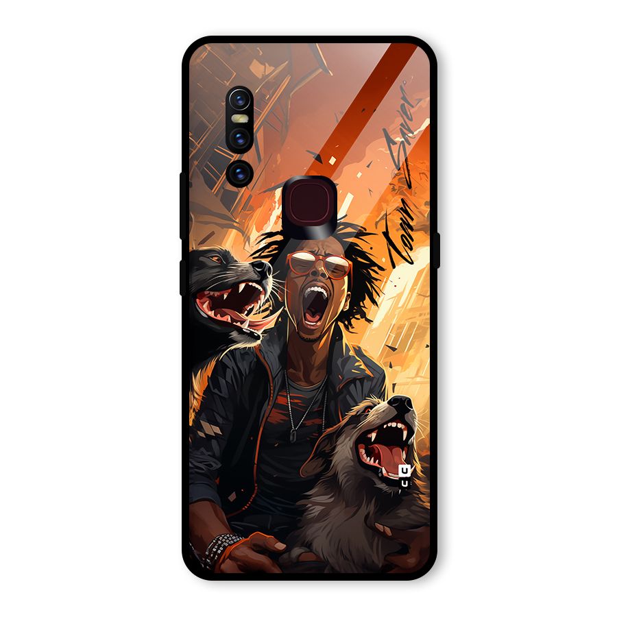 Town Saver Dogs Glass Back Case for Vivo V15
