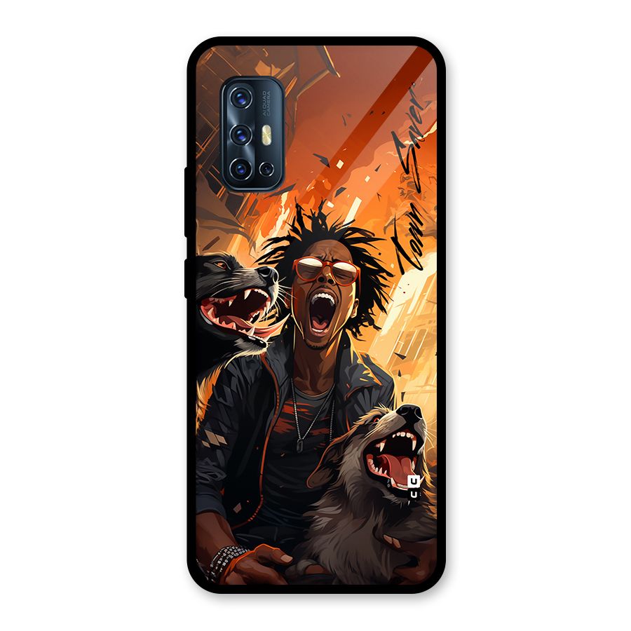 Town Saver Dogs Glass Back Case for Vivo V17