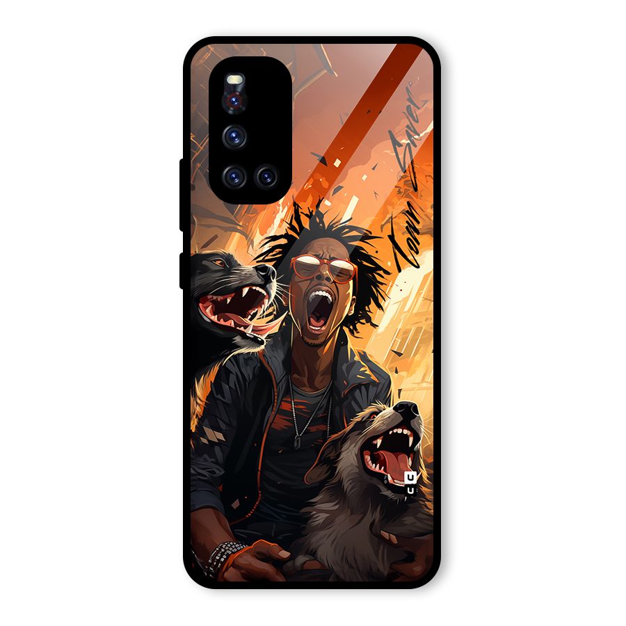 Town Saver Dogs Glass Back Case for Vivo V19