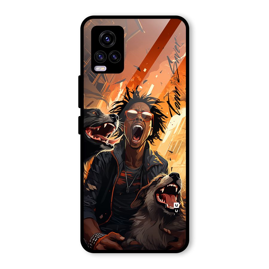 Town Saver Dogs Glass Back Case for Vivo V20