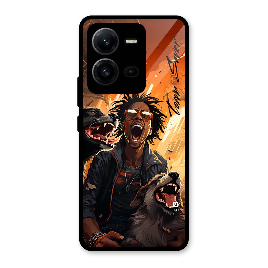 Town Saver Dogs Glass Back Case for Vivo V25
