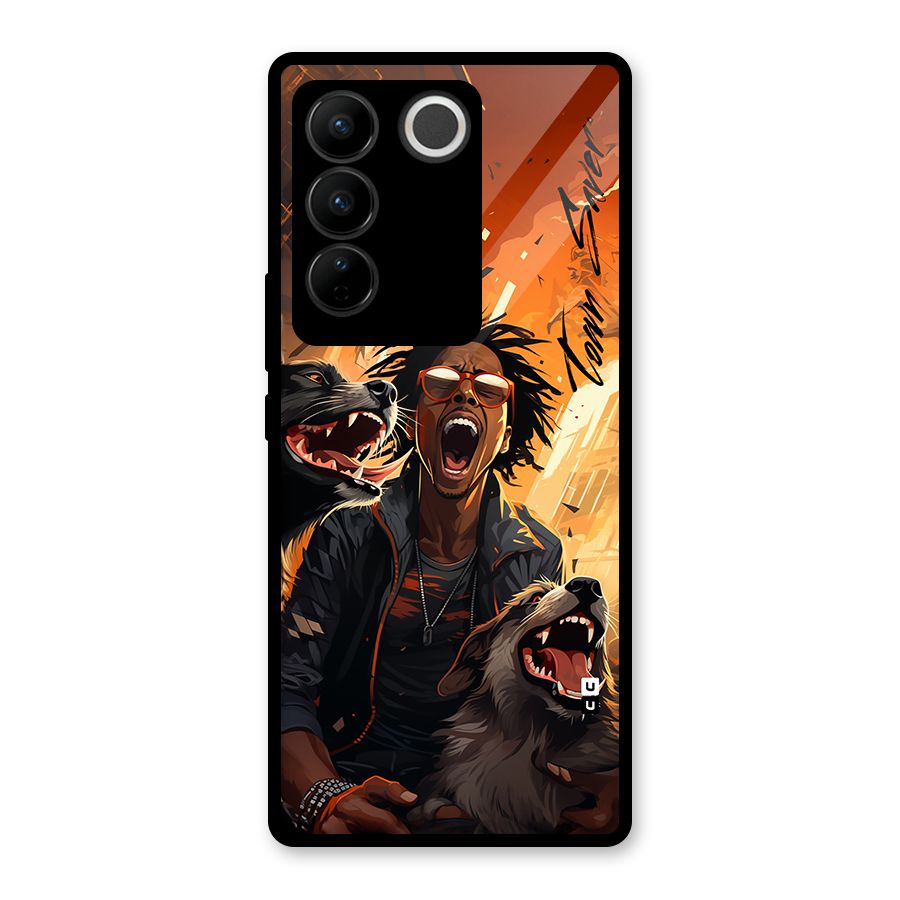 Town Saver Dogs Glass Back Case for Vivo V27
