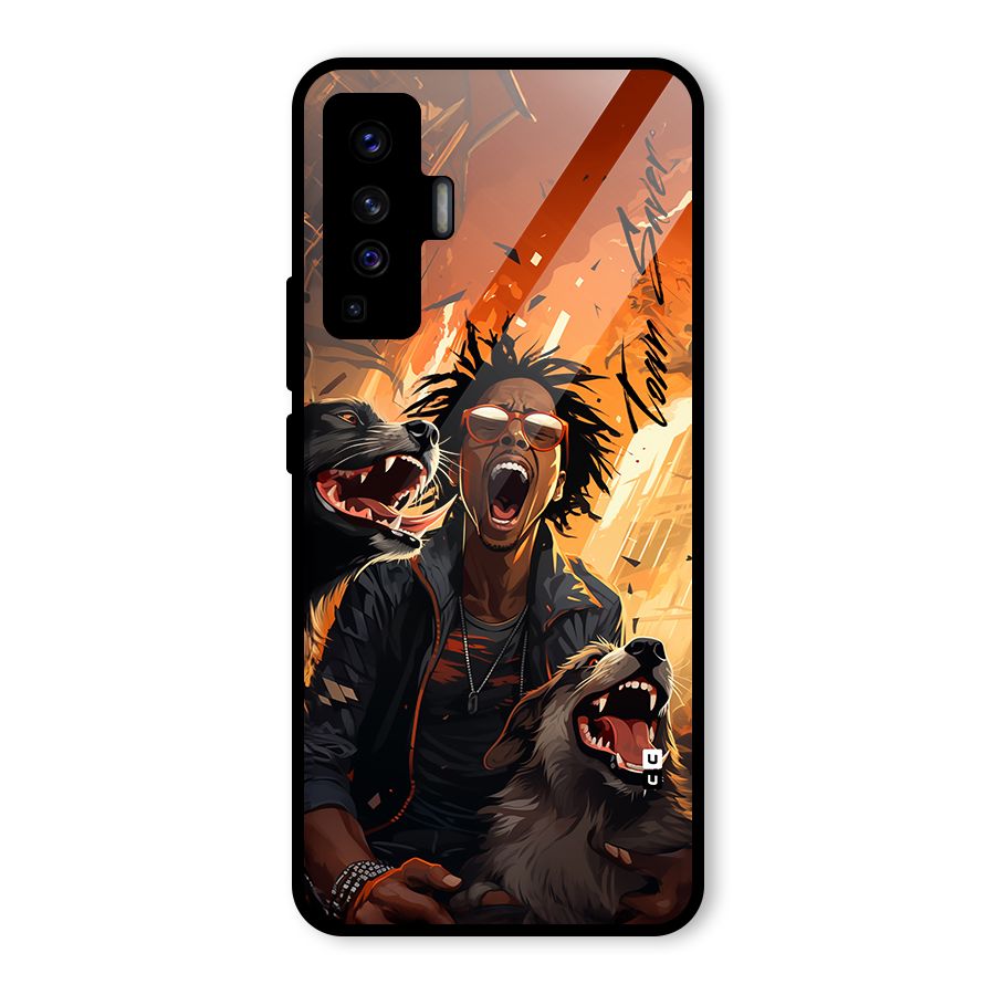 Town Saver Dogs Glass Back Case for Vivo X50