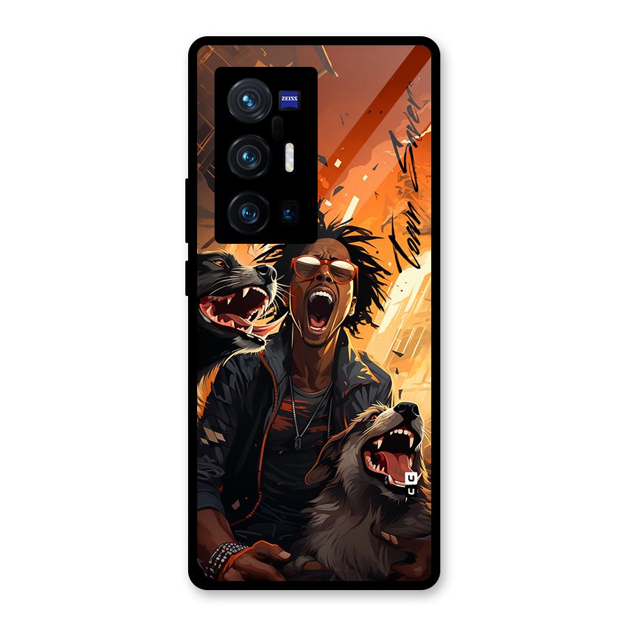 Town Saver Dogs Glass Back Case for Vivo X70 Pro Plus