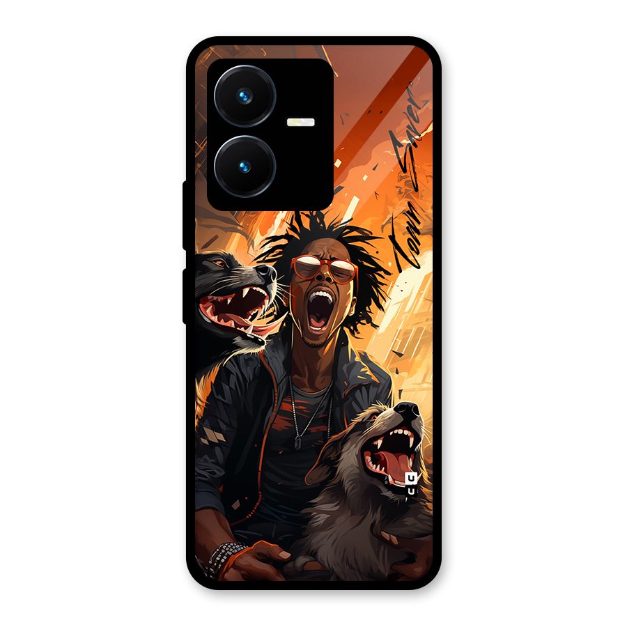 Town Saver Dogs Glass Back Case for Vivo Y22s