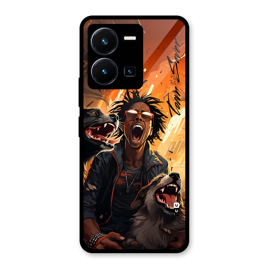 Town Saver Dogs Glass Back Case for Vivo Y35