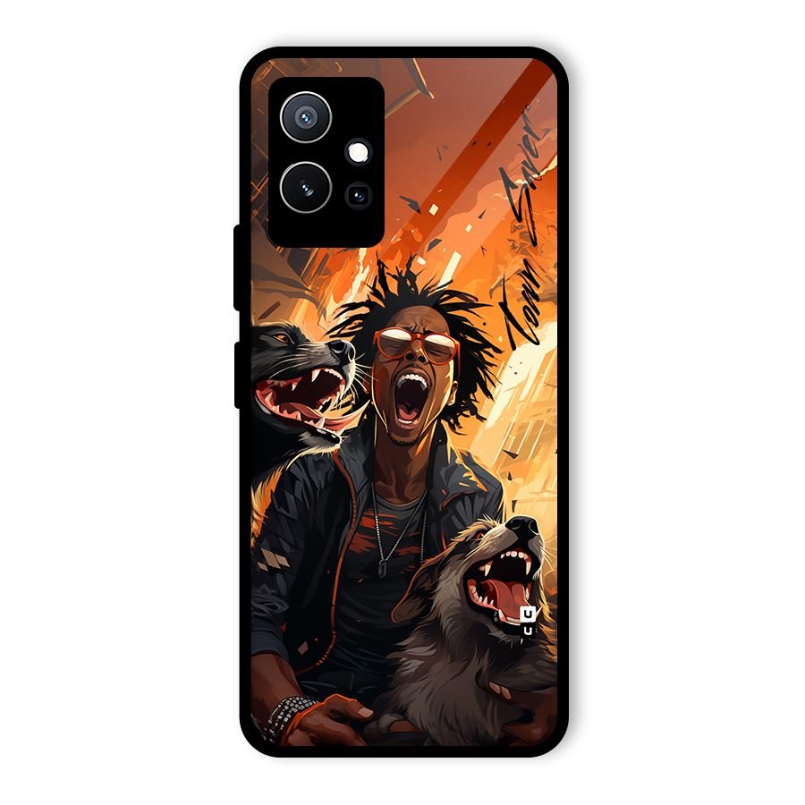 Town Saver Dogs Glass Back Case for Vivo Y75 5G