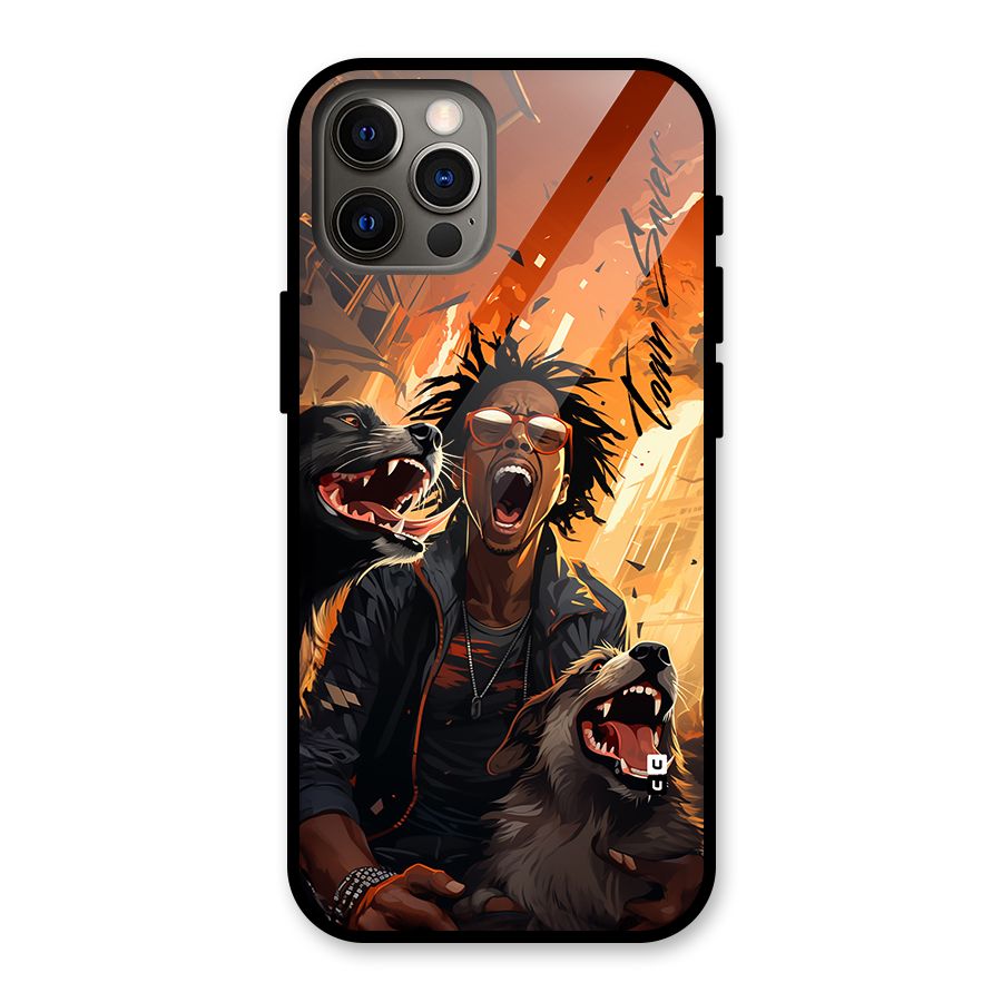 Town Saver Dogs Glass Back Case for iPhone 12 Pro