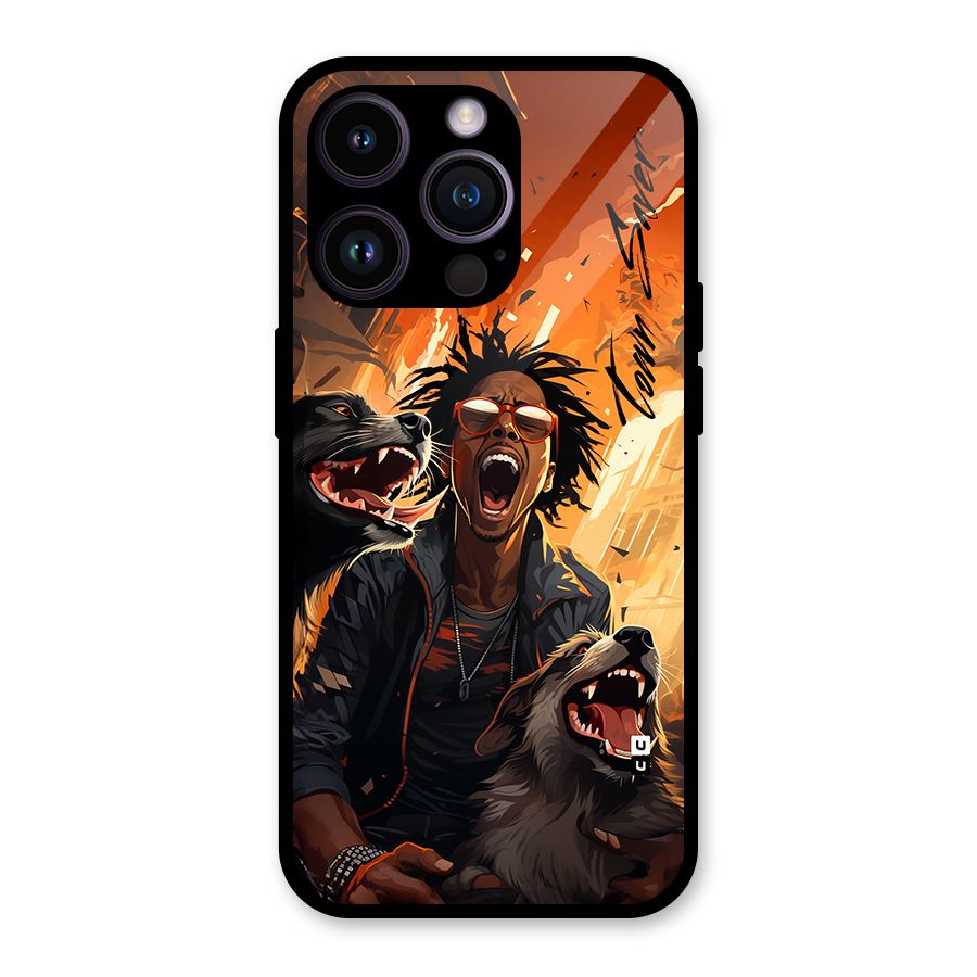 Town Saver Dogs Glass Back Case for iPhone 14 Pro