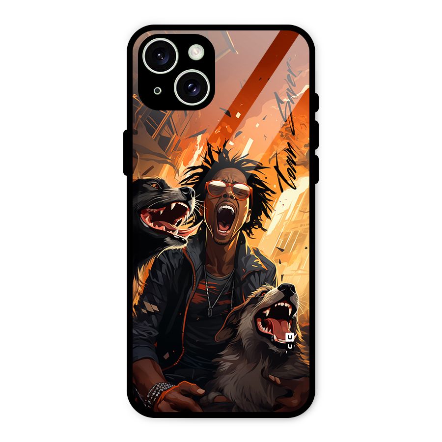 Town Saver Dogs Glass Back Case for iPhone 15 Plus