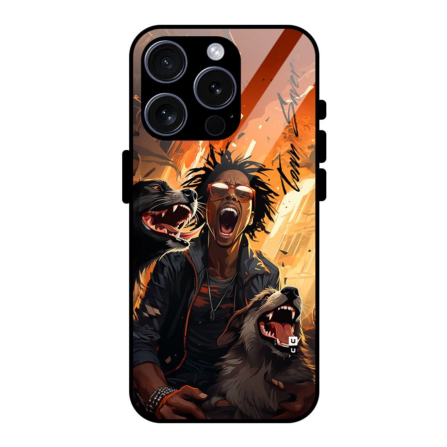 Town Saver Dogs Glass Back Case for iPhone 15 Pro