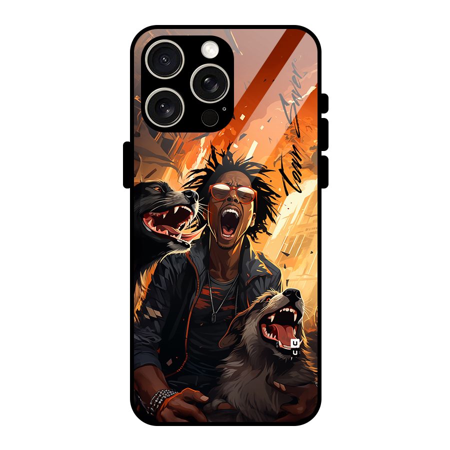 Town Saver Dogs Glass Back Case for iPhone 15 Pro Max