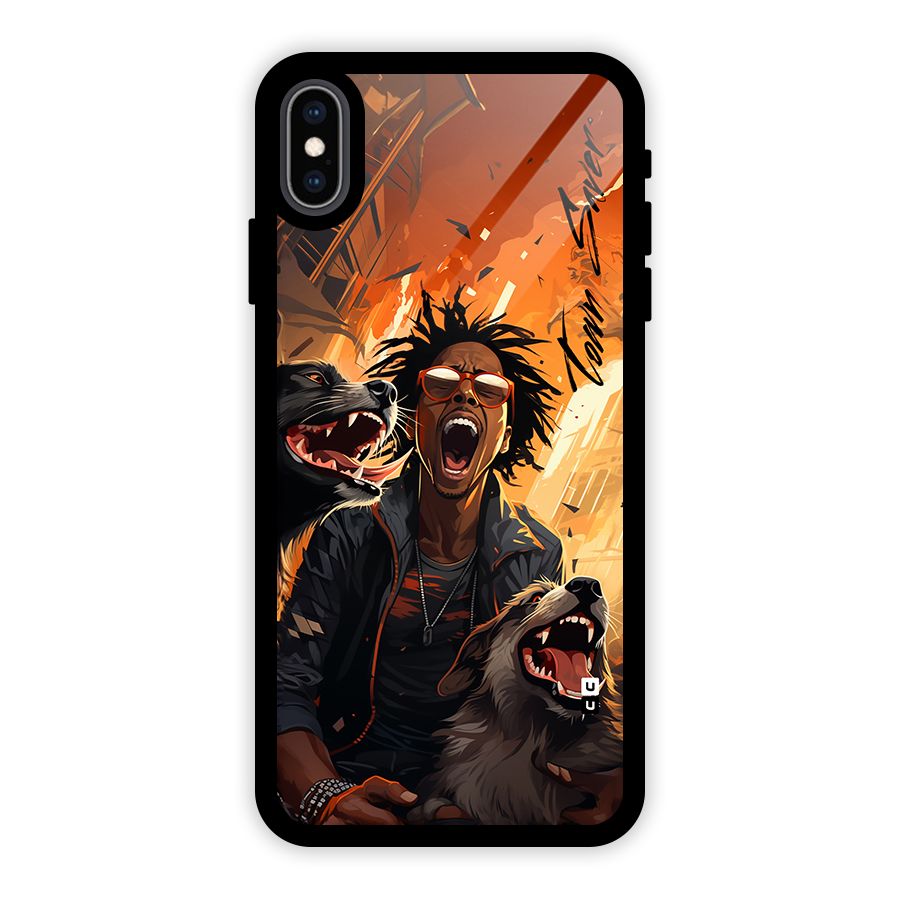 Town Saver Dogs Glass Back Case for iPhone XS Max