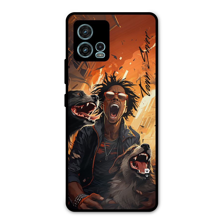Town Saver Dogs Metal Back Case for Moto G72