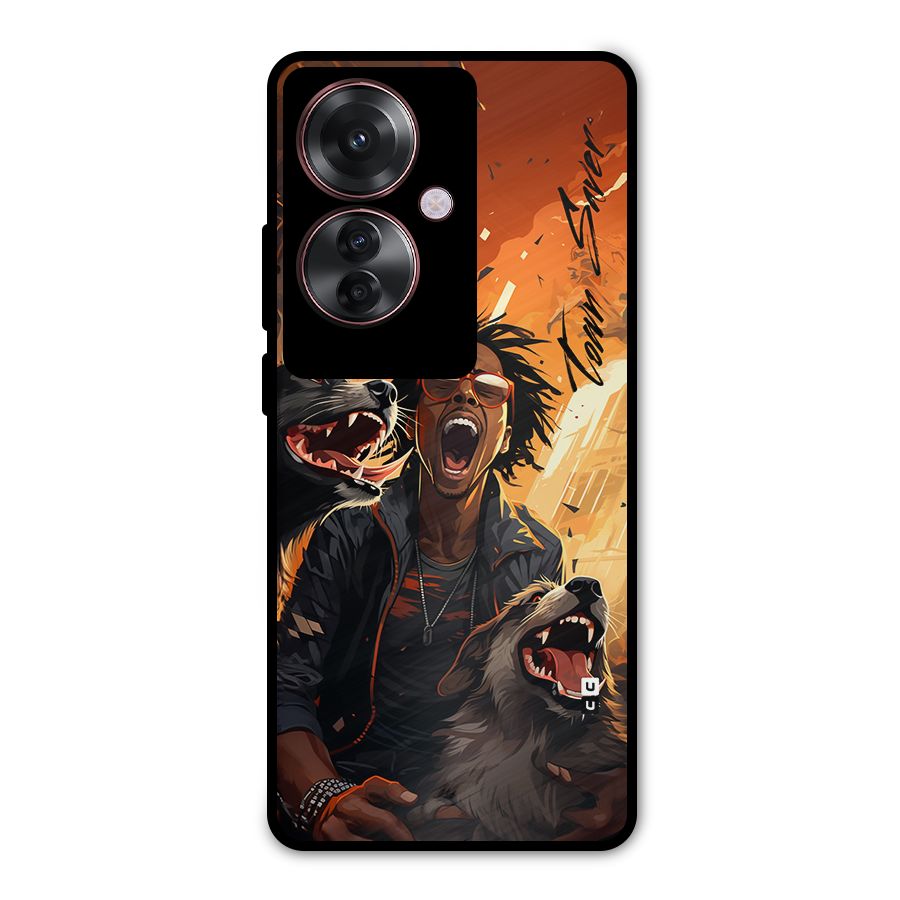 Town Saver Dogs Metal Back Case for Oppo F25 Pro