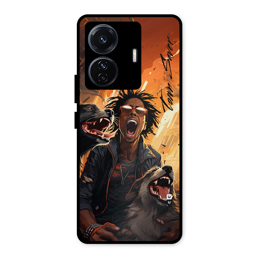 Town Saver Dogs Metal Back Case for Vivo T1 Pro