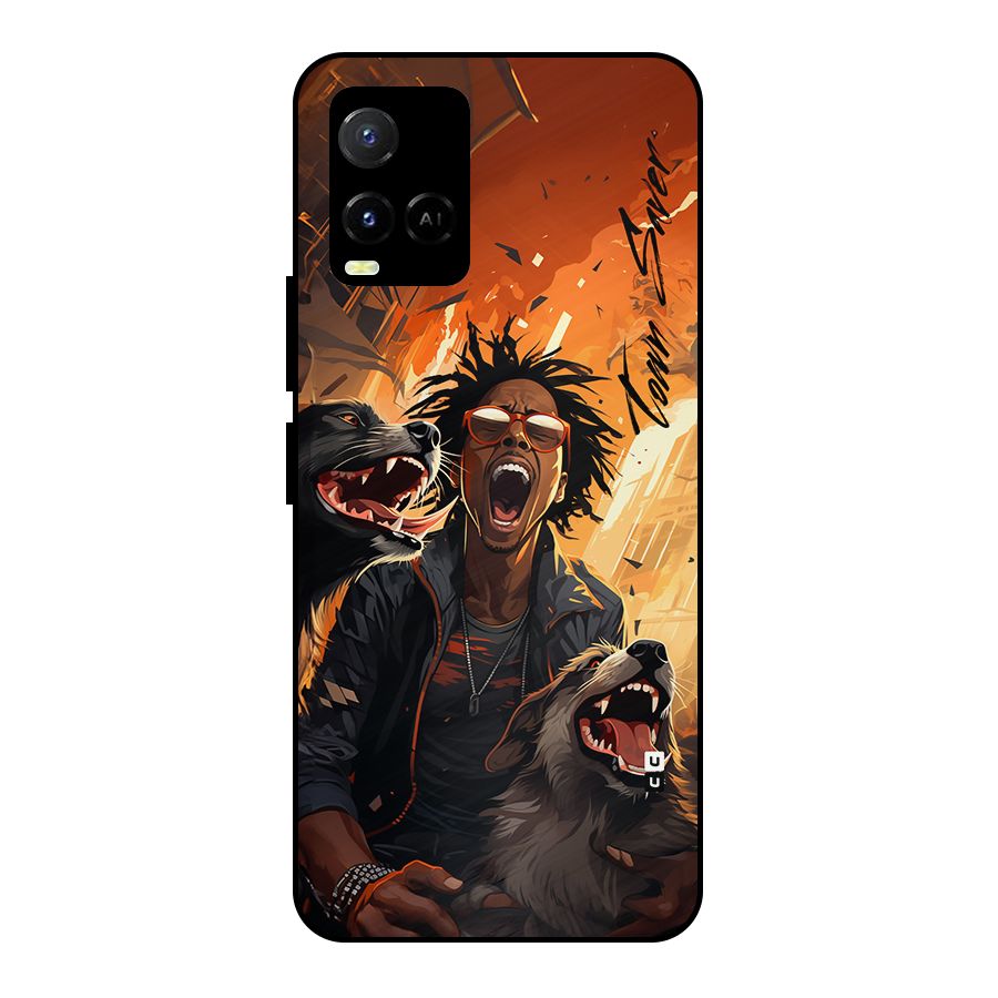 Town Saver Dogs Metal Back Case for Vivo Y21G