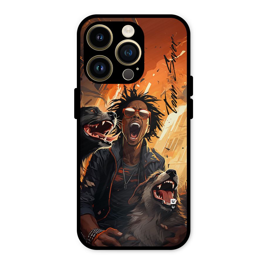Town Saver Dogs Metal Back Case for iPhone 14 Pro